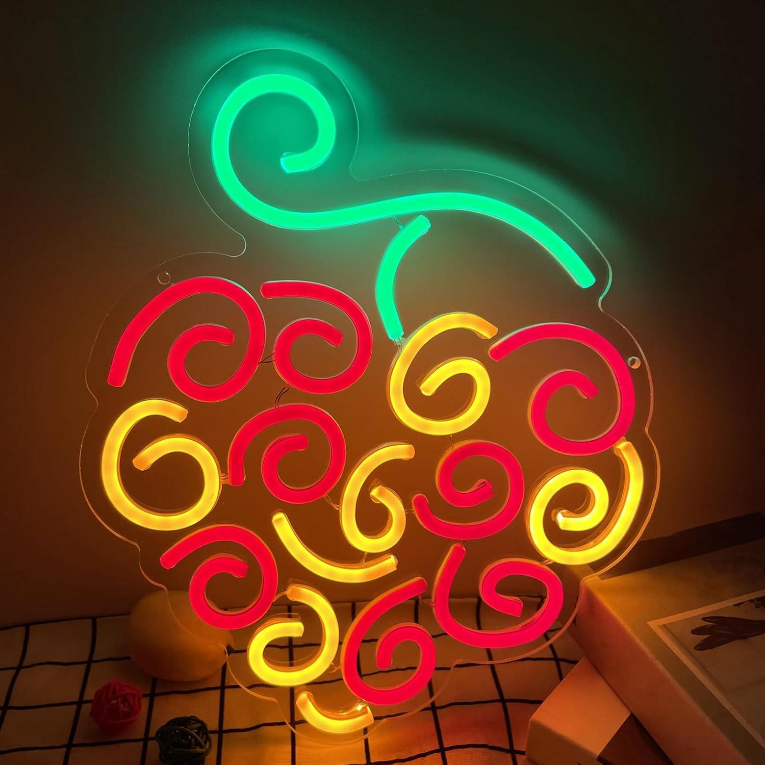 Cyber Fruit Neon Sign USB Dimm - Lighting Decor In Room 评论和价格