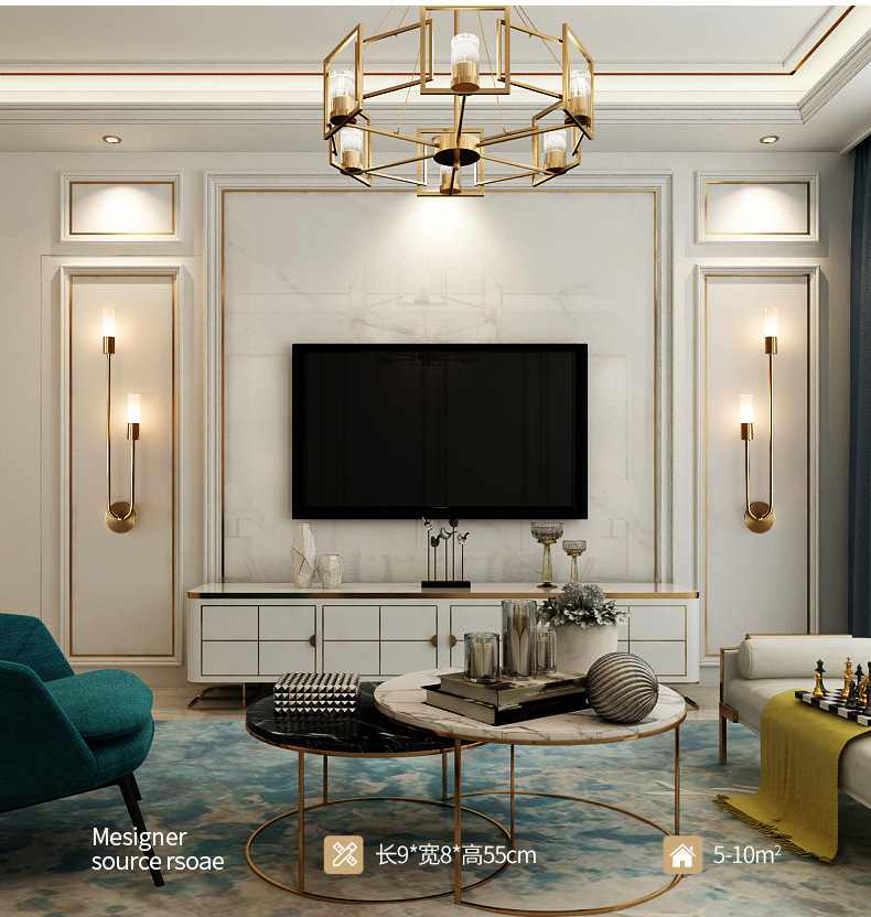 Retro Background Living Room A - Lightings Decoration 评论和价格