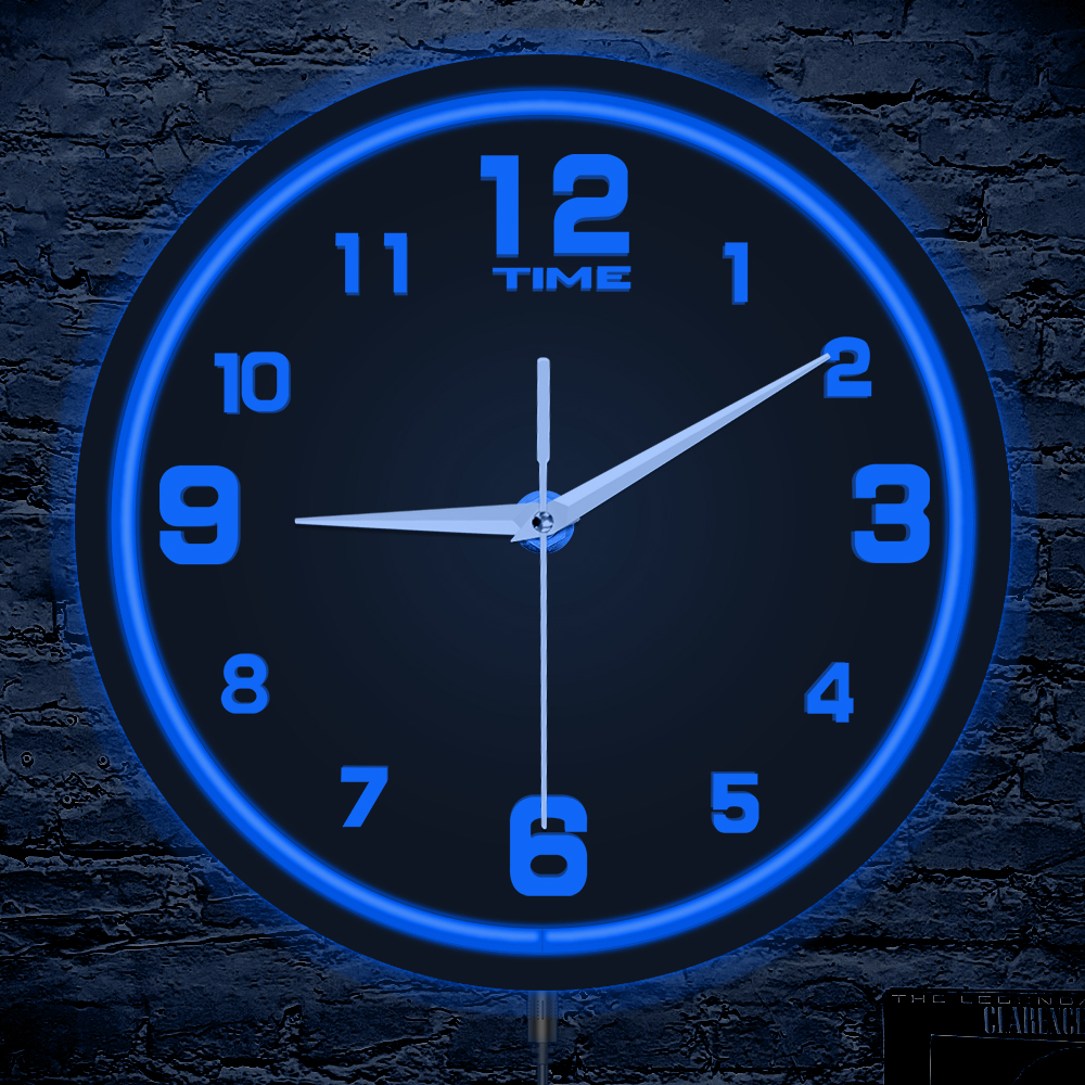 Arabic Numeral LED Neon Glowin - Lighting Home Decor Wall Clocks 评论和价格