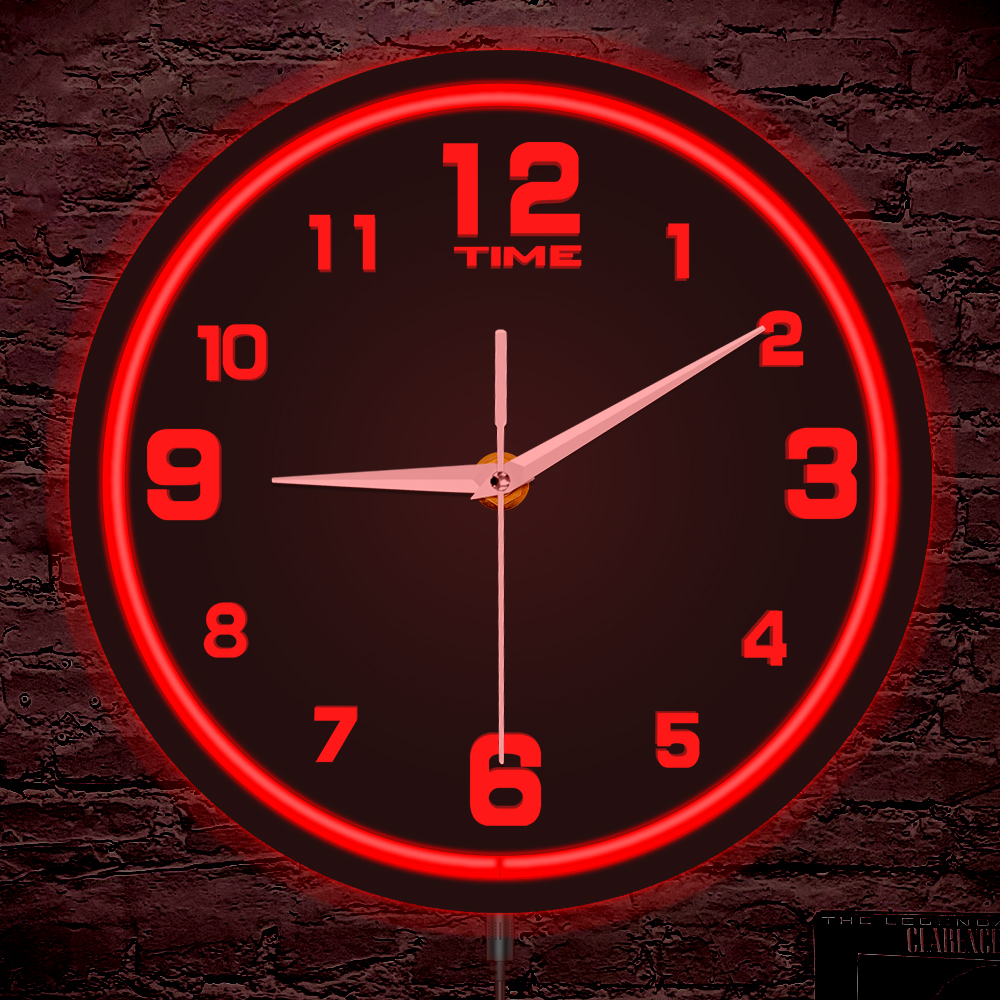 Arabic Numeral LED Neon Glowin - Lighting Home Decor Wall Clocks 评论和价格