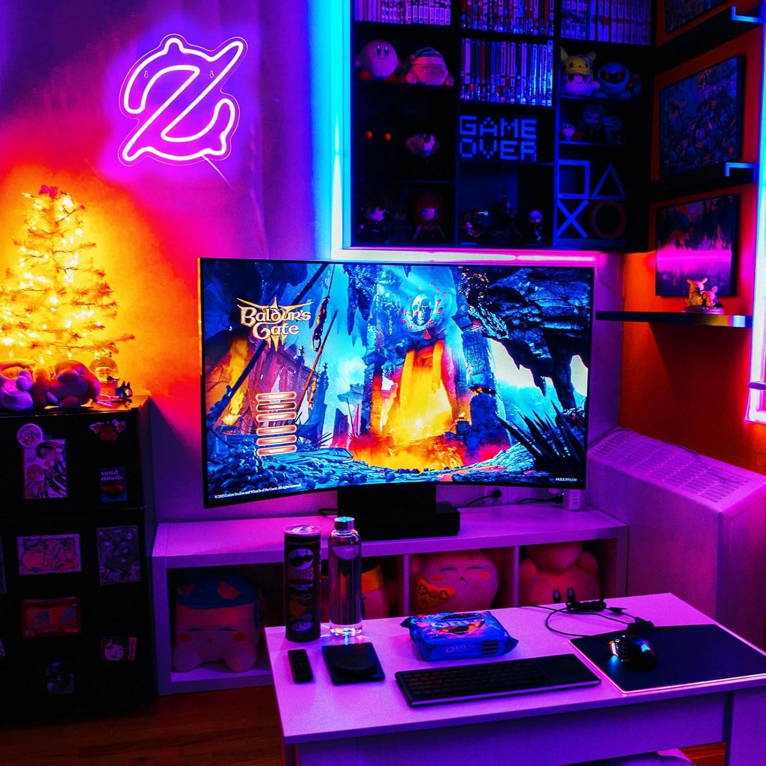 Gaming Scholar Neon Sign USB P - Lighting Decoration In Bedroom 评论和价格