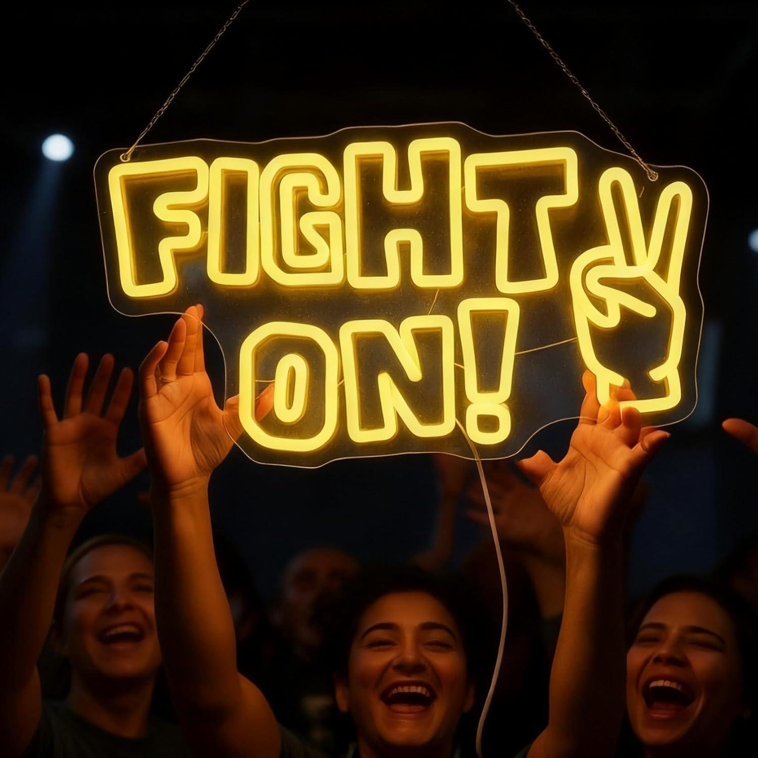 Fight On Neon Sign Victory Han - Lighting Decor In Room 评论和价格