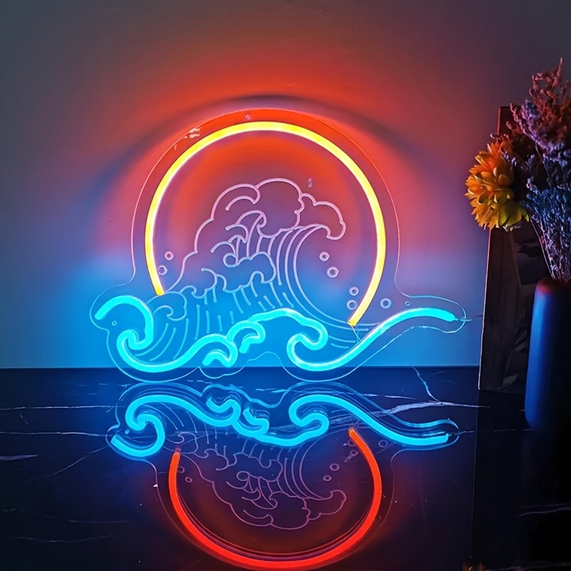 Wave Wall Neon Light Sign Sunr - Lighting Decor Sunrise 评论和价格