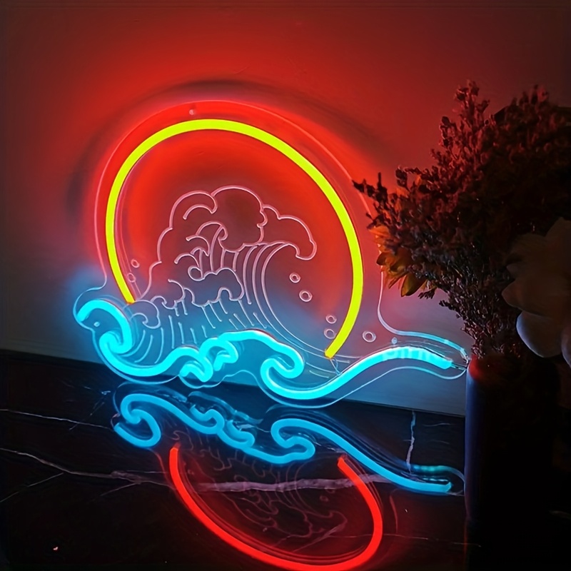 Wave Wall Neon Light Sign Sunr - Lighting Decor Sunrise 评论和价格