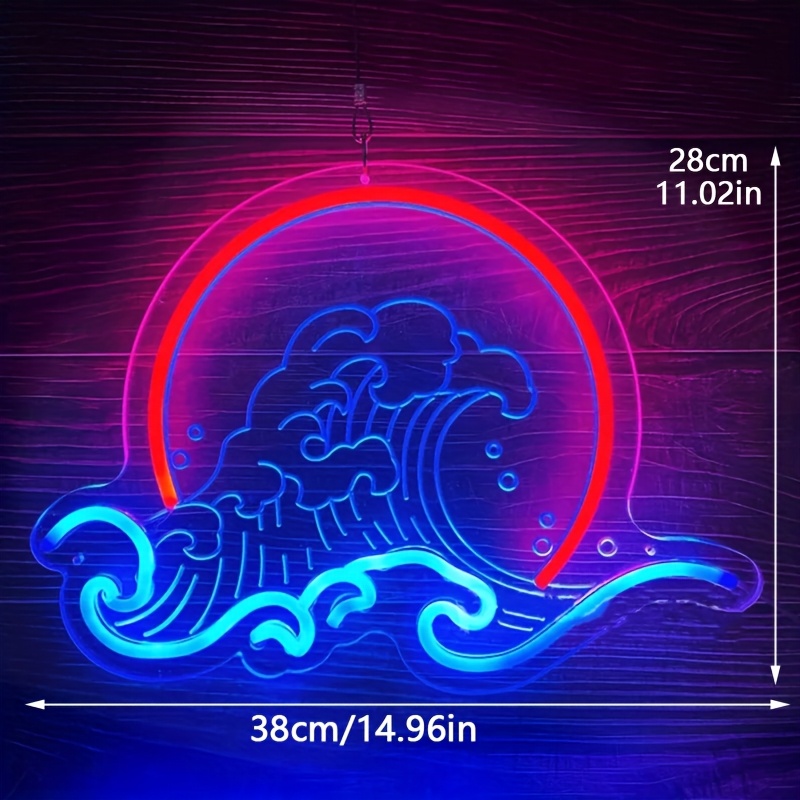 Wave Wall Neon Light Sign Sunr - Lighting Decor Sunrise 评论和价格