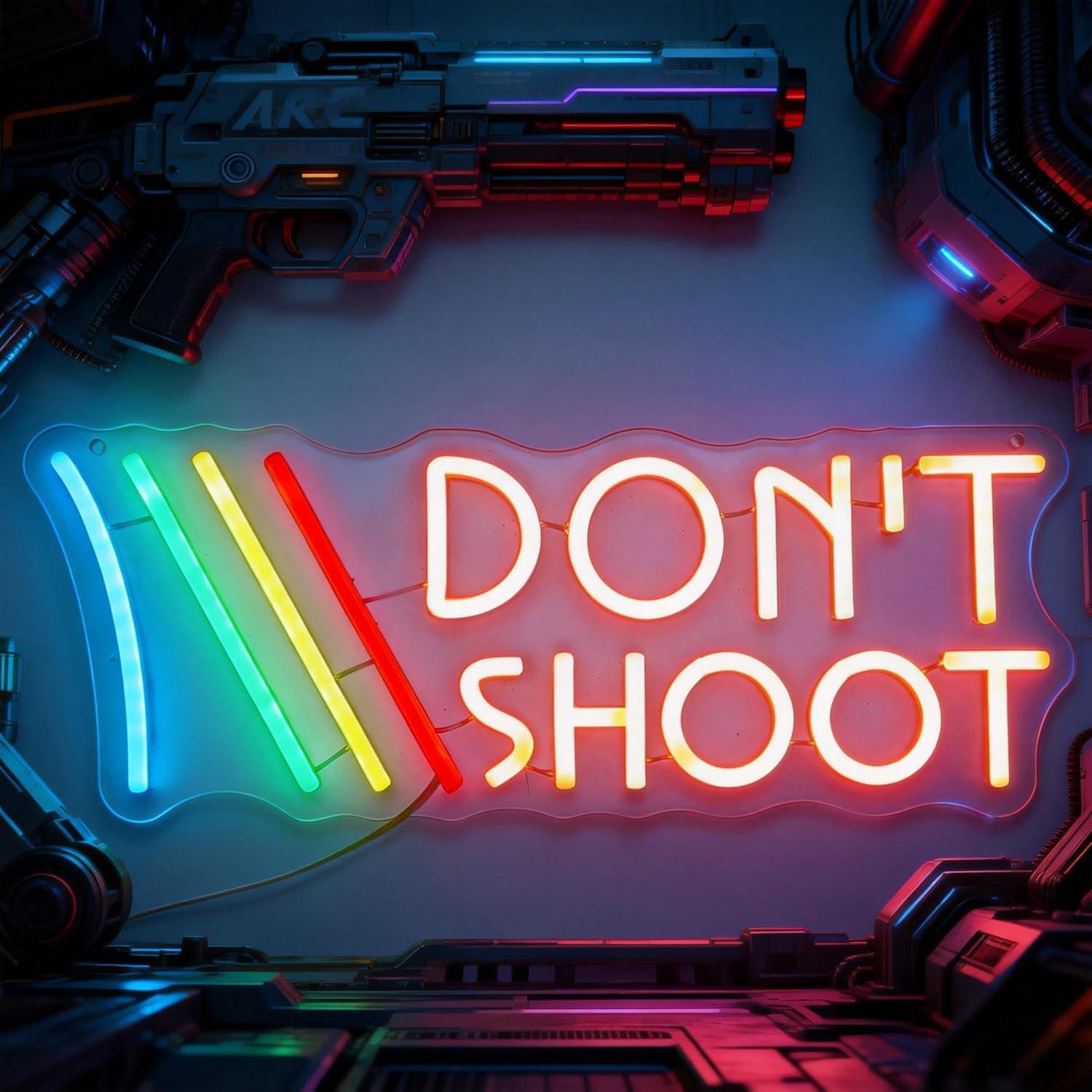 Don't Shoot Neon Sign Rainbow  - Lighting Decor In Room 评论和价格