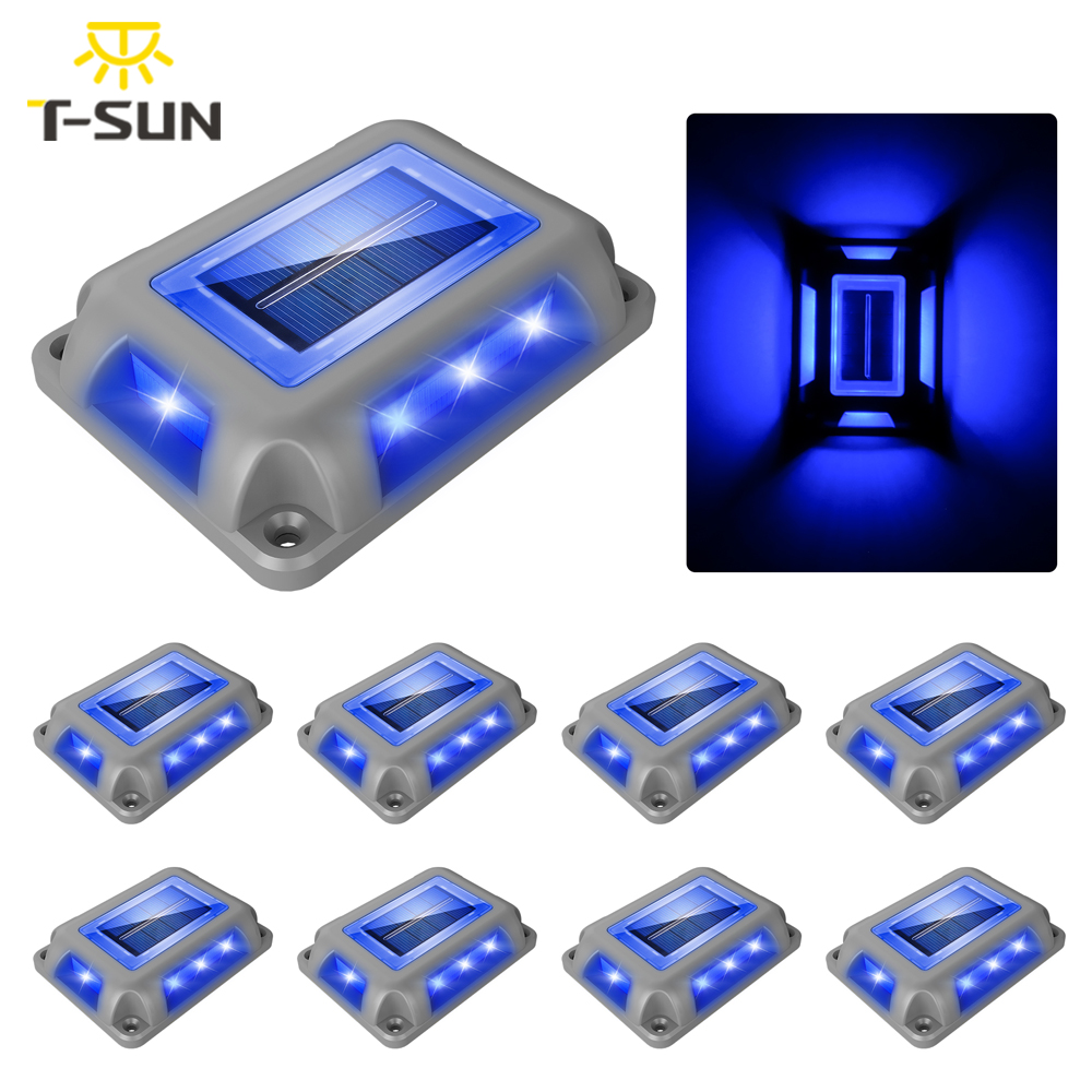 8PC Blue Light Solar Light Out - Lighting Decor Sunrise 评论和价格
