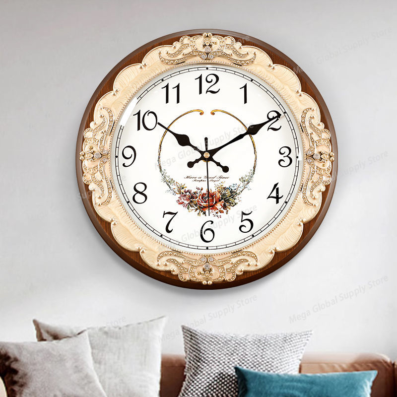 Solid wood light luxury retro  - Lighting Home Decor Wall Clocks 评论和价格
