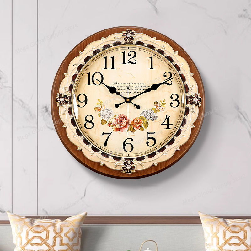 Solid wood light luxury retro  - Lighting Home Decor Wall Clocks 评论和价格
