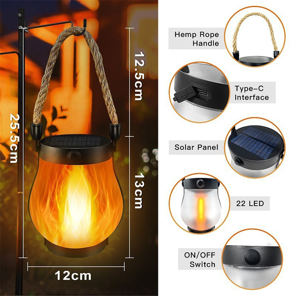 22LEDS Solar Flame Torch Light - Lighting Decor Sunrise 评论和价格