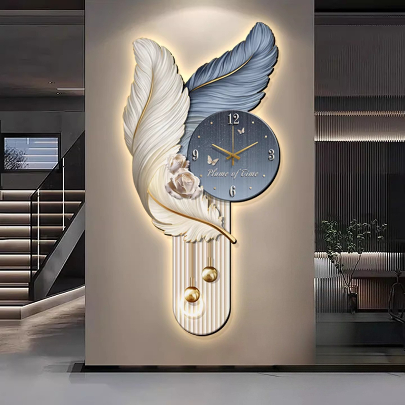 Light Luxury Feather Entrance  - Lighting Home Decor Wall Clocks 评论和价格