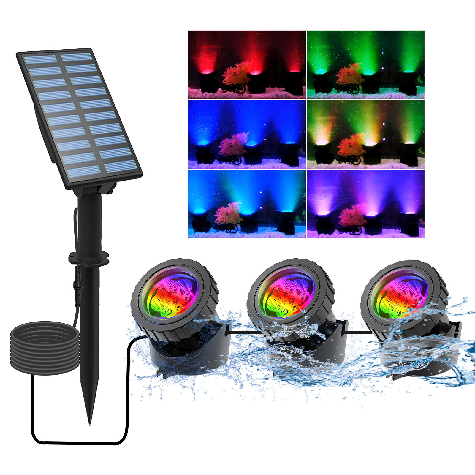 2/4/3/5 RGB Solar Light Outdoo - Lighting Decor Sunrise 评论和价格