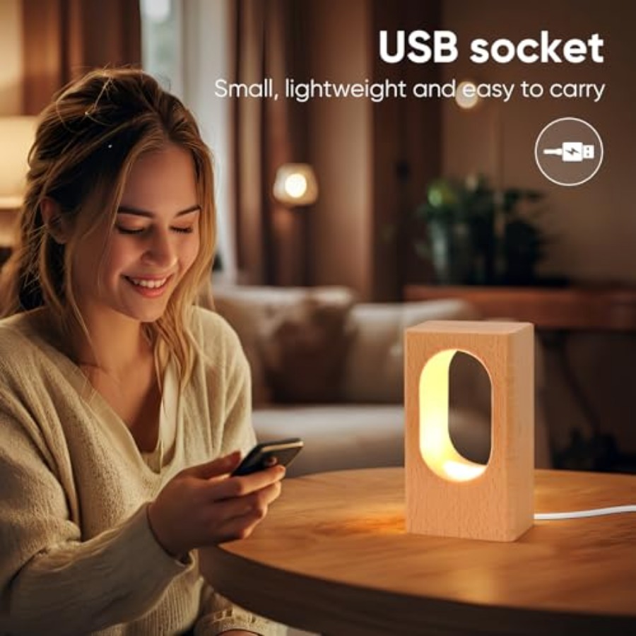 LED Wood Desk Lamp, Bedroom Be - Lighting Decoration In Bedroom 评论和价格