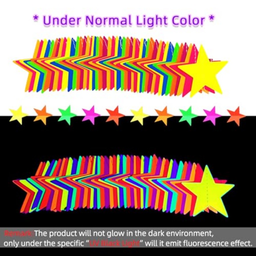 120feet UV Neon Star Hanging P - Lightings Decoration 评论和价格