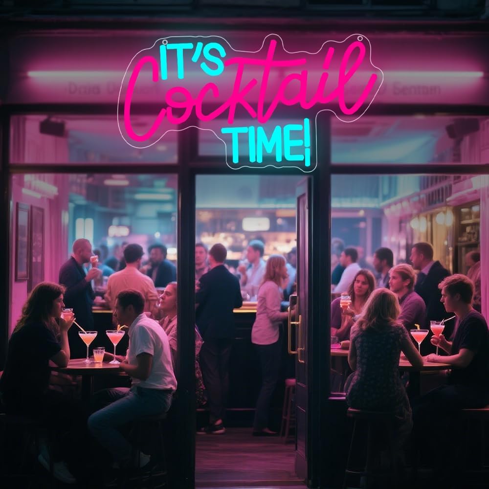 Cocktails Neon Sign USB Powere - Lighting Decor In Room 评论和价格