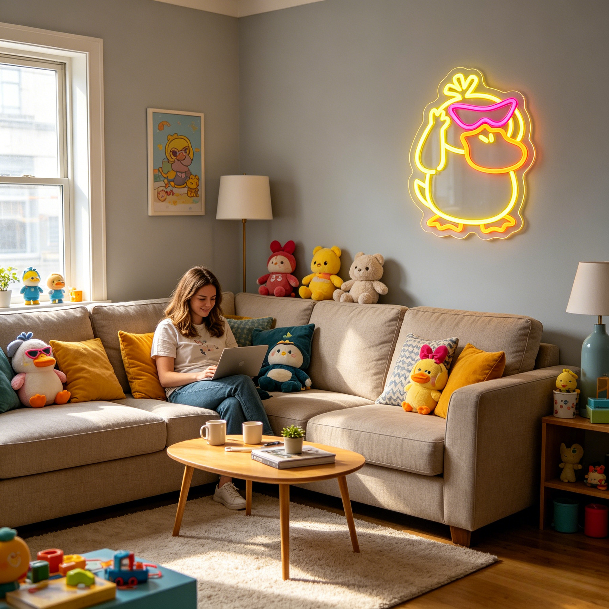 Cute Duck Neon Sign LED Wall A - Lighting Room Decor Items 评论和价格