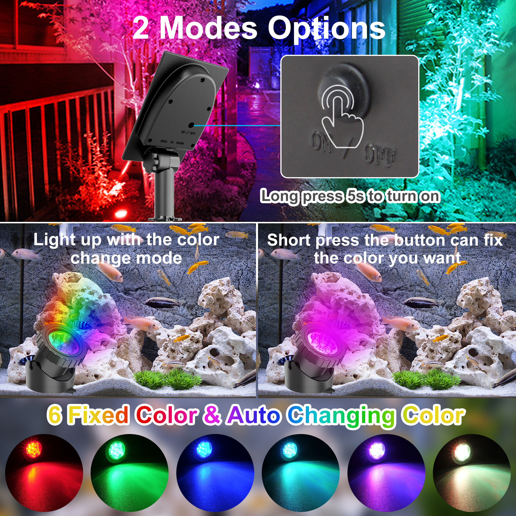 2/4/3/5 RGB Solar Light Outdoo - Lighting Decor Sunrise 评论和价格