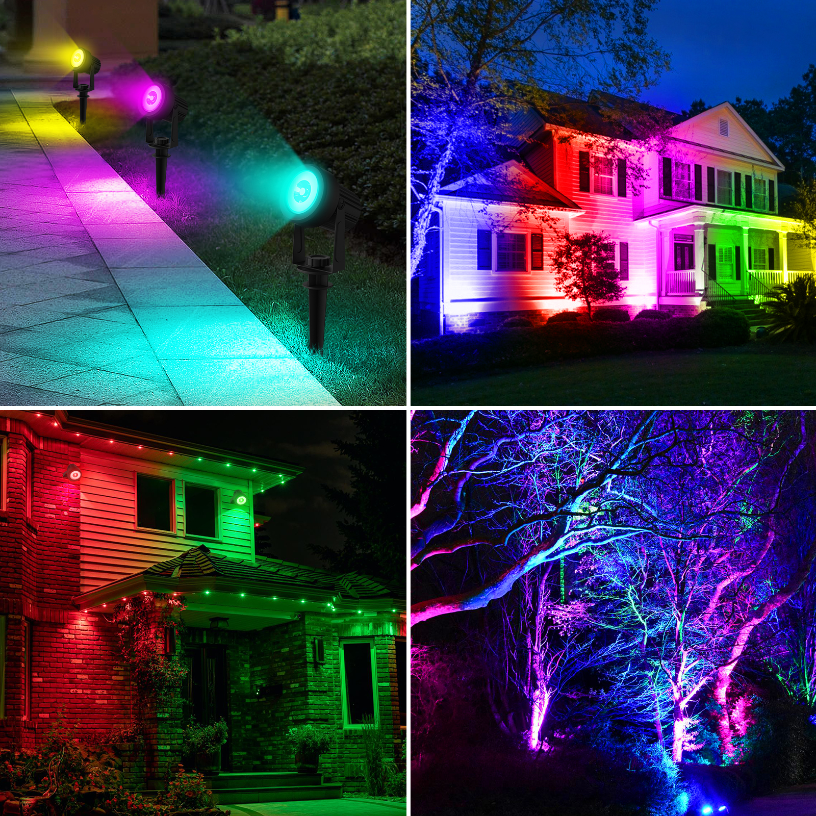 1/2/4/6 Lights RGB Solar Spotl - Lighting Decor Sunrise 评论和价格