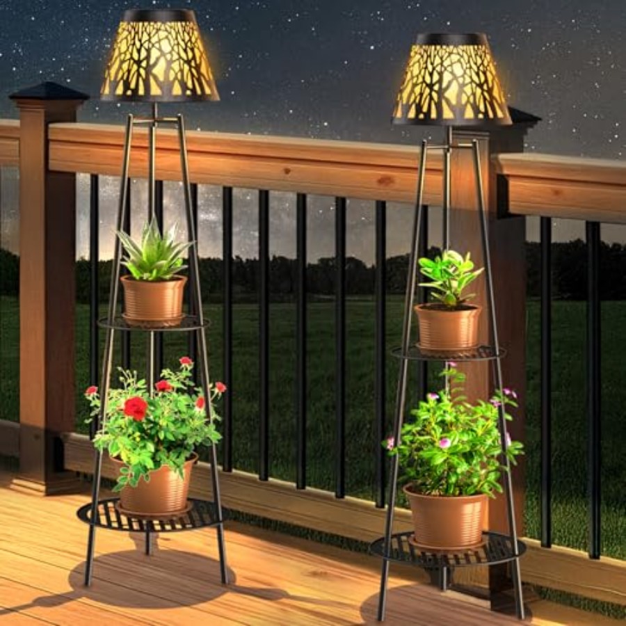 2 Pack Outdoor Solar Floor Lam - Lighting Decoration Stand 评论和价格