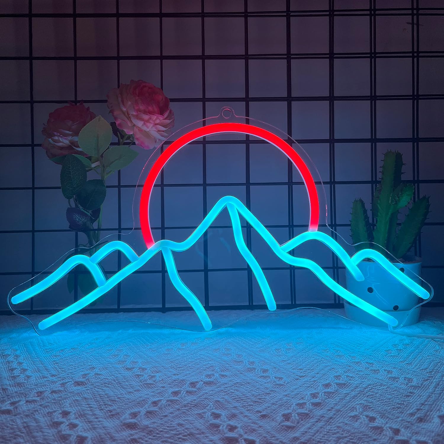 Ice Mountain Neon Sign Sunrise - Lighting Decor Sunrise 评论和价格
