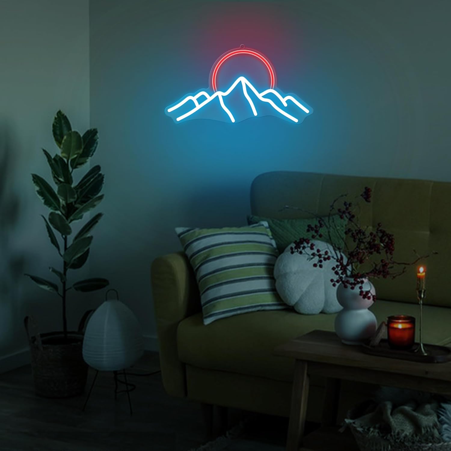 Ice Mountain Neon Sign Sunrise - Lighting Decor Sunrise 评论和价格