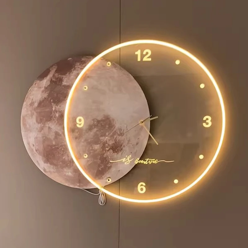 Large 3D Wall Clocks Silent Mo - Lighting Decor Sunrise 评论和价格