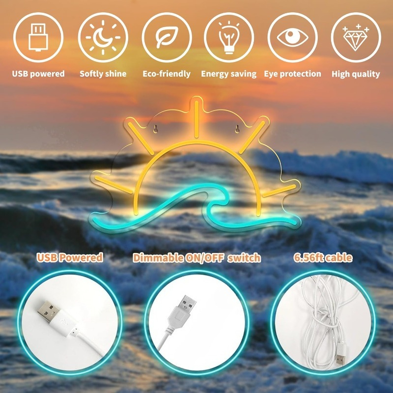 Sunset Sunrise Neon Sign Sun O - Lighting Decor Sunrise 评论和价格