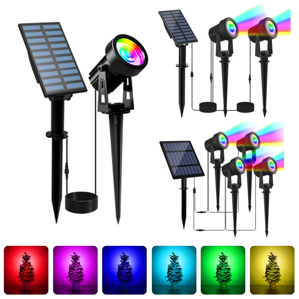 1/2/4 Lights RGB Solar LED Lig - Lighting Decor Sunrise 评论和价格