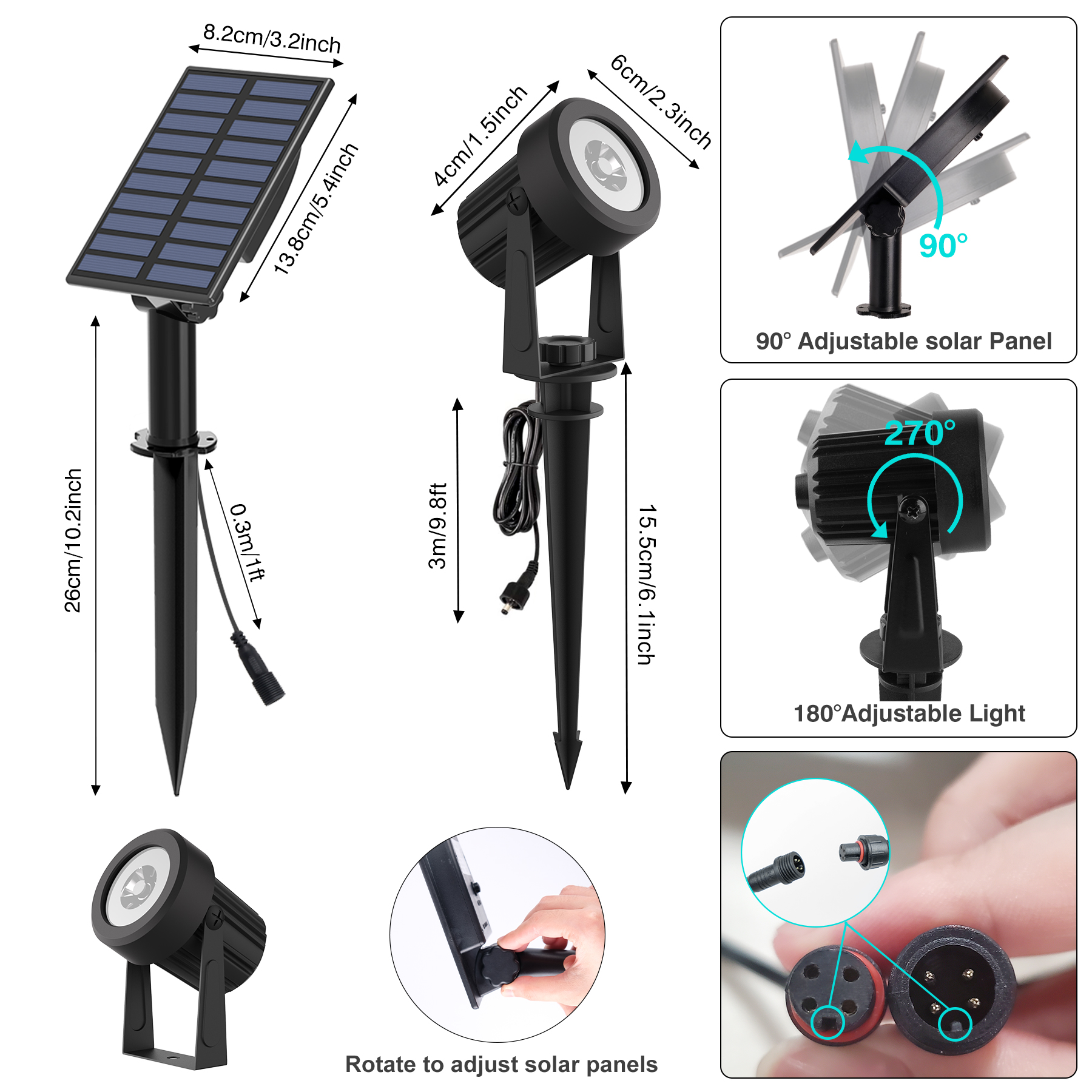 1/2/4 Lights RGB Solar LED Lig - Lighting Decor Sunrise 评论和价格