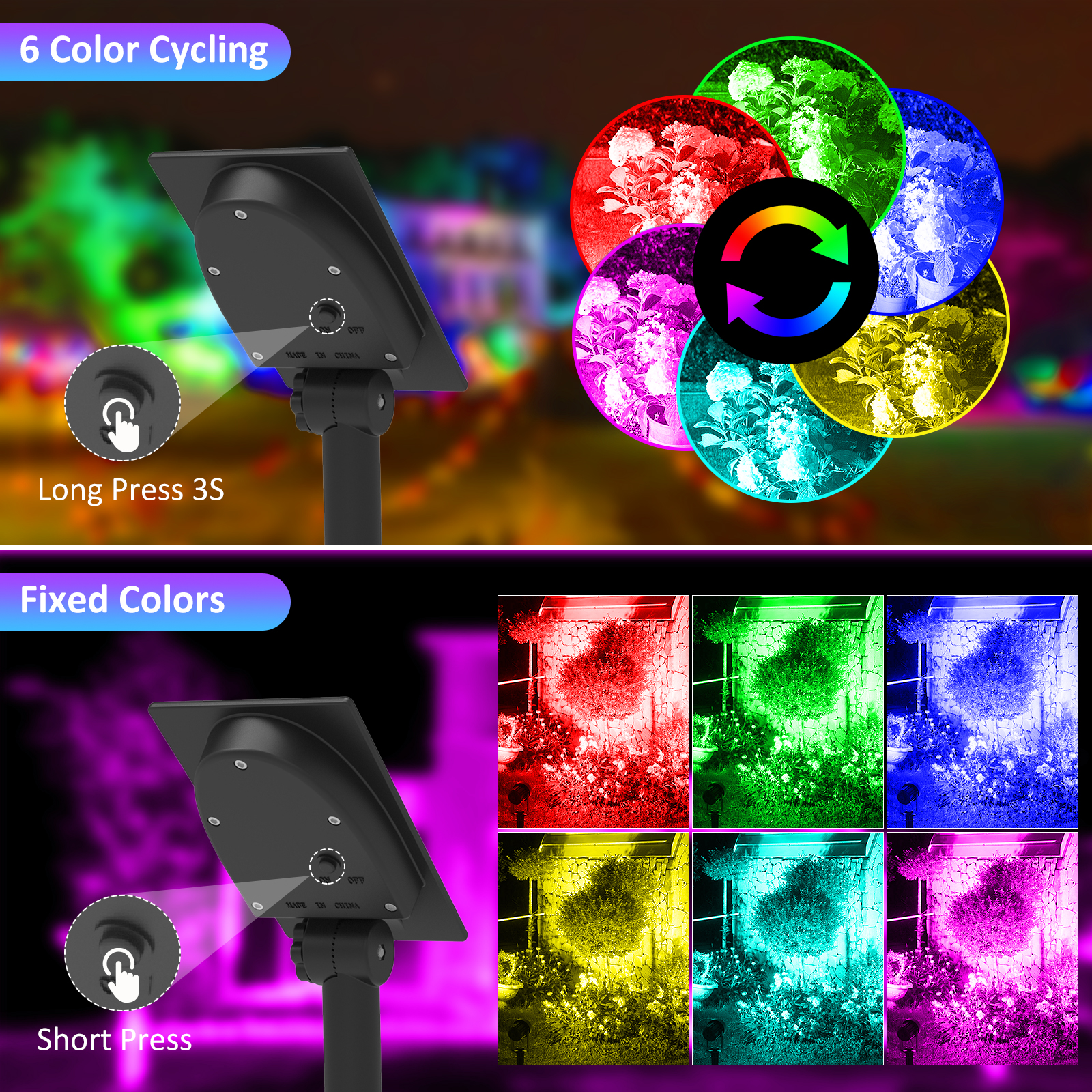 1/2/4 Lights RGB Solar LED Lig - Lighting Decor Sunrise 评论和价格