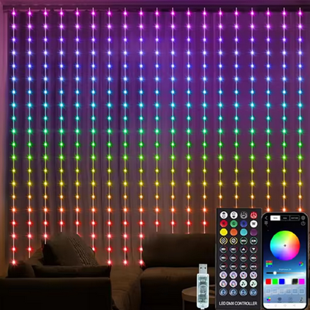 3M RGB Smart LED Curtain Light - Lighting Decoration In Bedroom 评论和价格