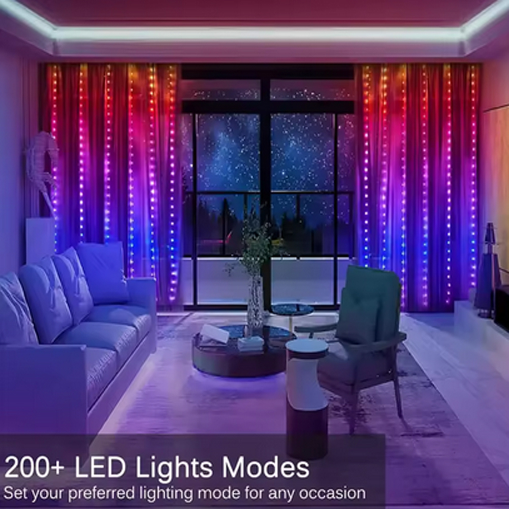 3M RGB Smart LED Curtain Light - Lighting Decoration In Bedroom 评论和价格