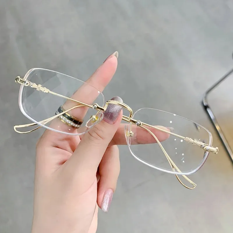 Square Rimless Eyeglasses Wome - Lighting Jockey 评论和价格