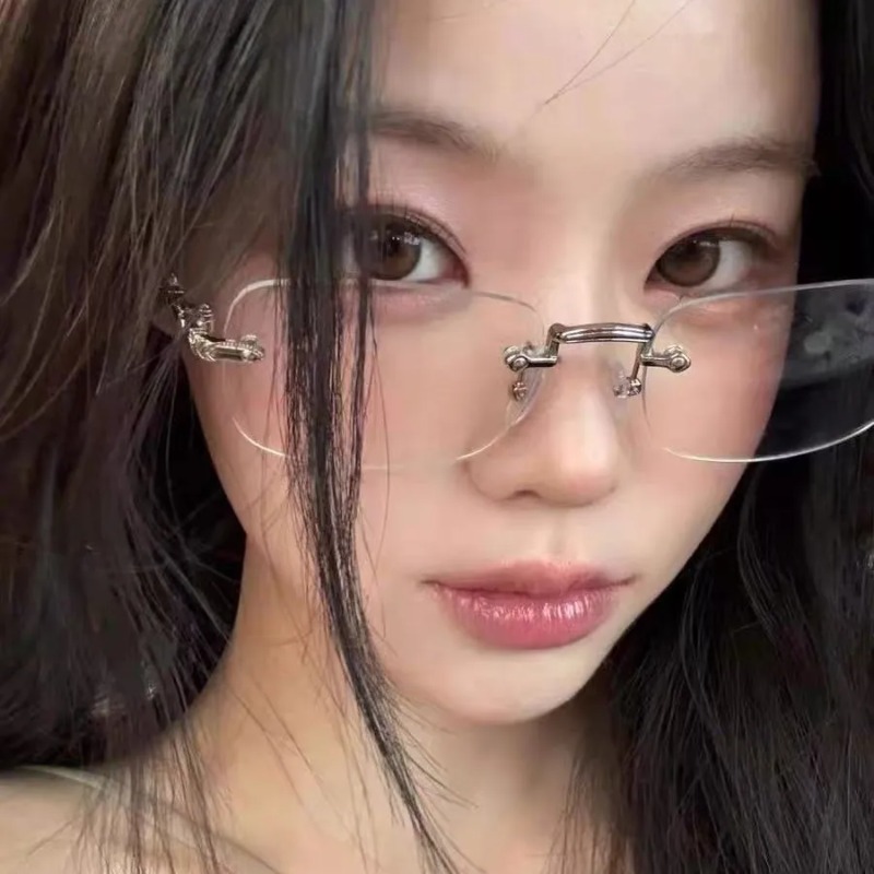 Square Rimless Eyeglasses Wome - Lighting Jockey 评论和价格