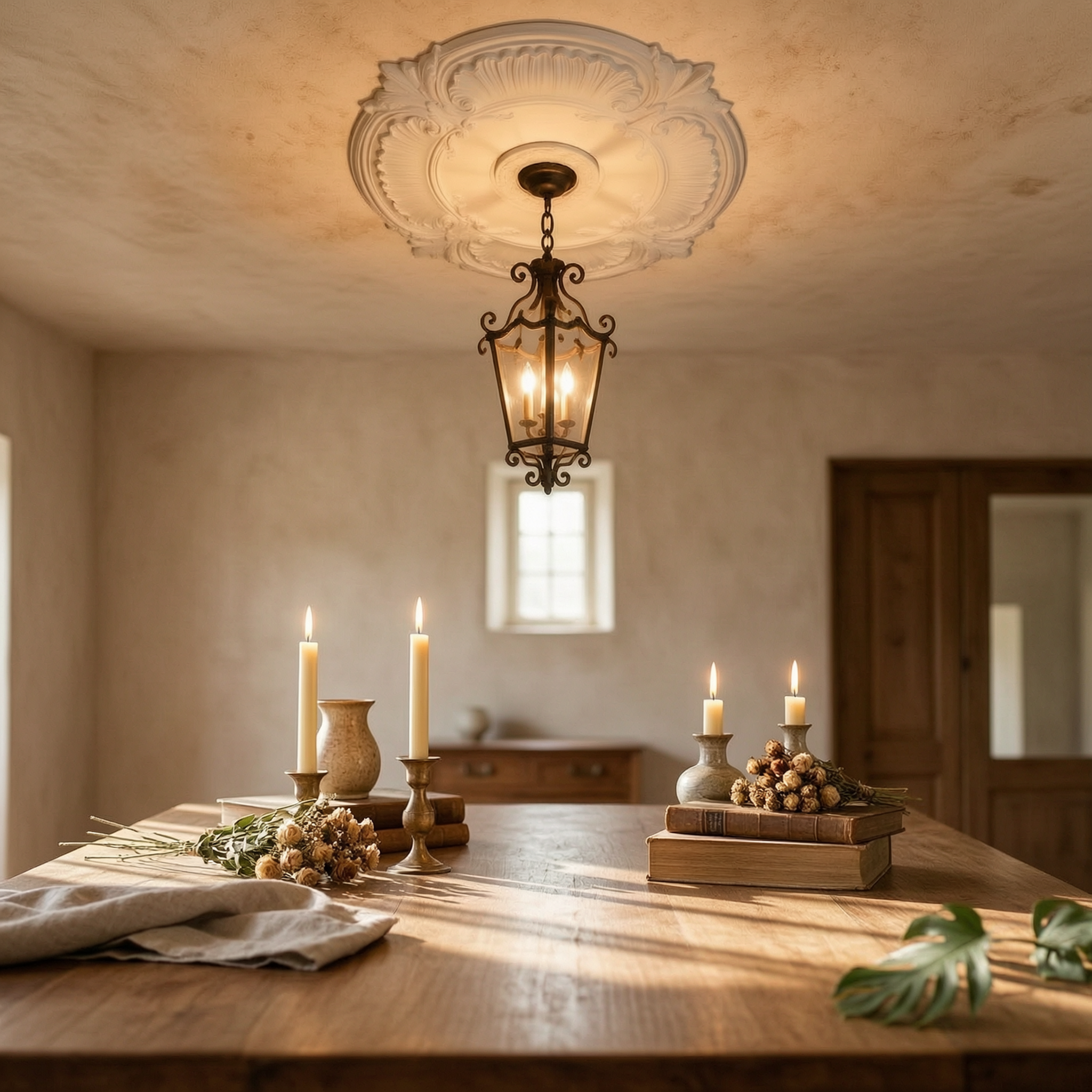 Round PU Ceiling Medallion Orn - Lightings Decoration 评论和价格