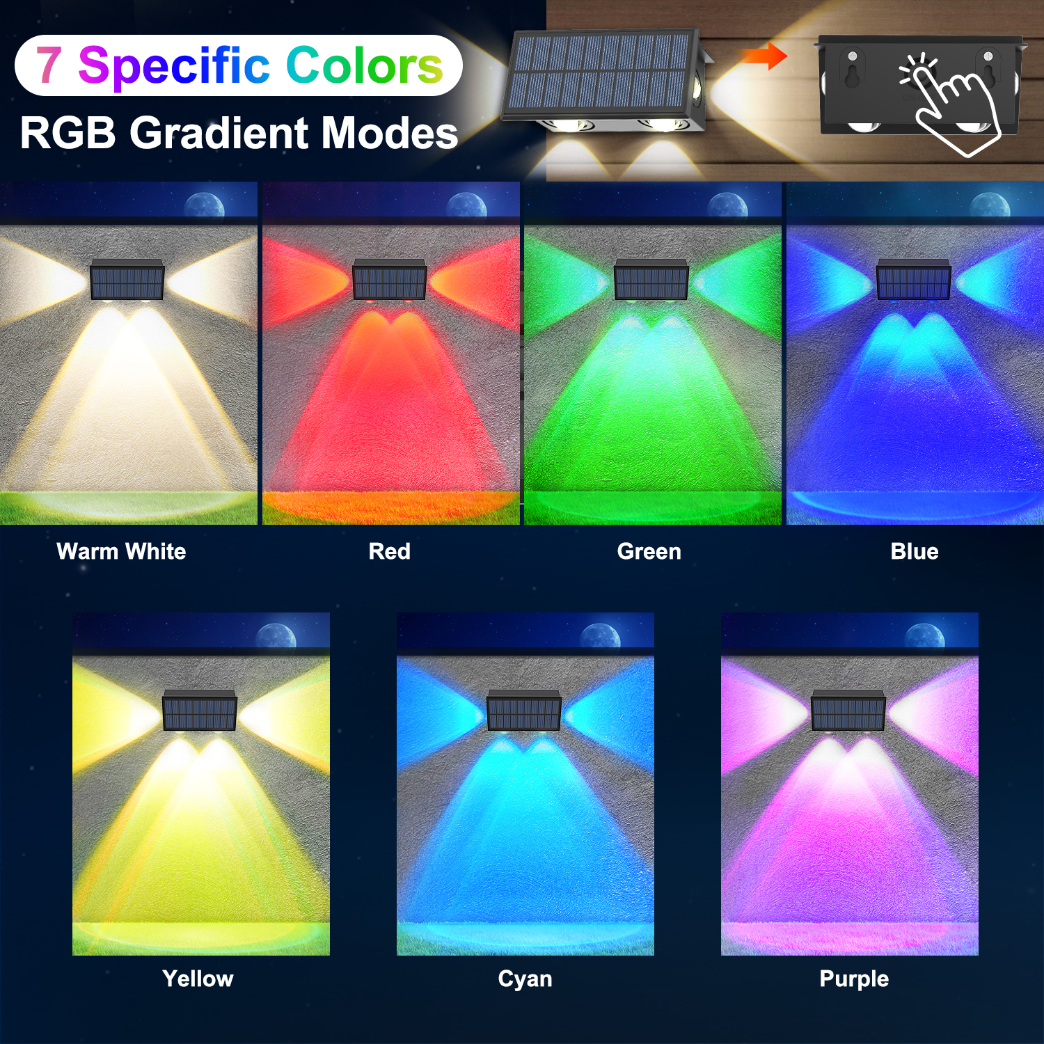 4PCS Solar Fence Light RGB Col - Lighting Decor Sunrise 评论和价格