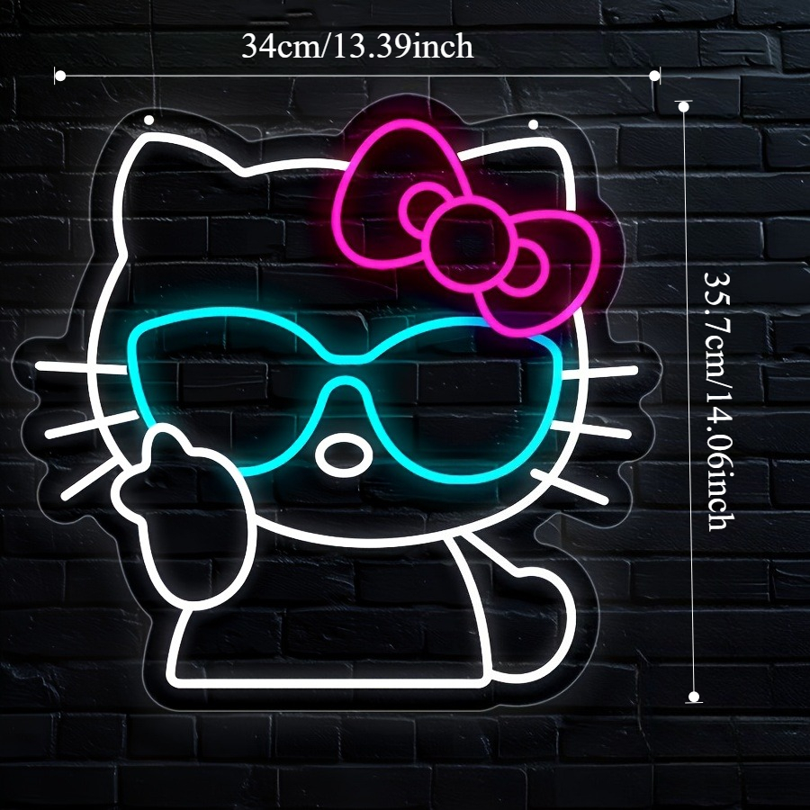 Hello Kitty LED Neon Light Bow - Lighting Room Decor Items 评论和价格